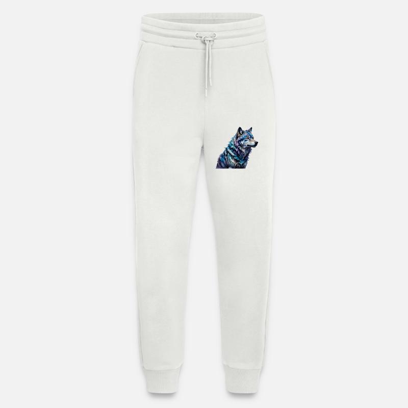 Wasserfarbener Wolf - Jogginghose - made by SPREAD - OFF WHITE