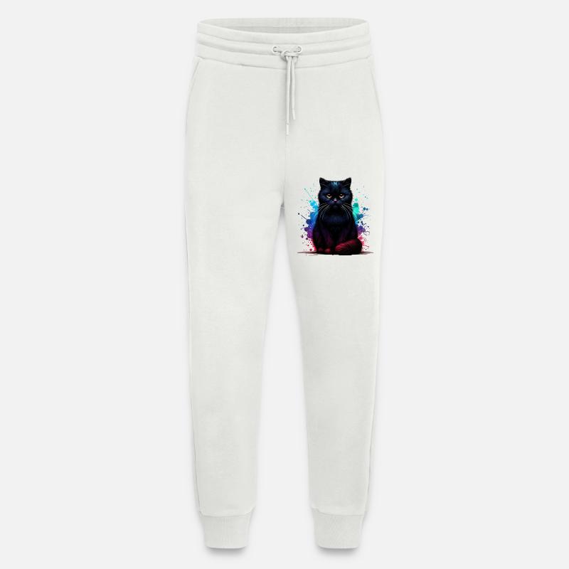 Black Cat Gift - Jogging Pants - made by SPREAD  - OFF WHITE