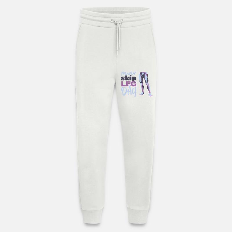Never Skid Leg Day Graphic - Jogging Pants - made by SPREAD  - OFF WHITE