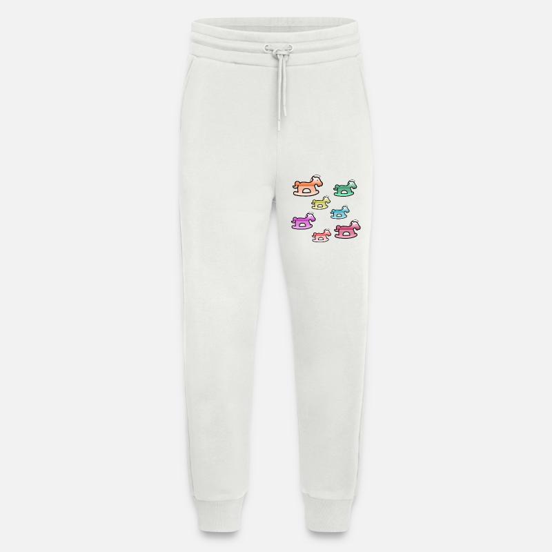 Chevaux - Pantalon de jogging bio décontracté fabriqué en UE - OFF WHITE