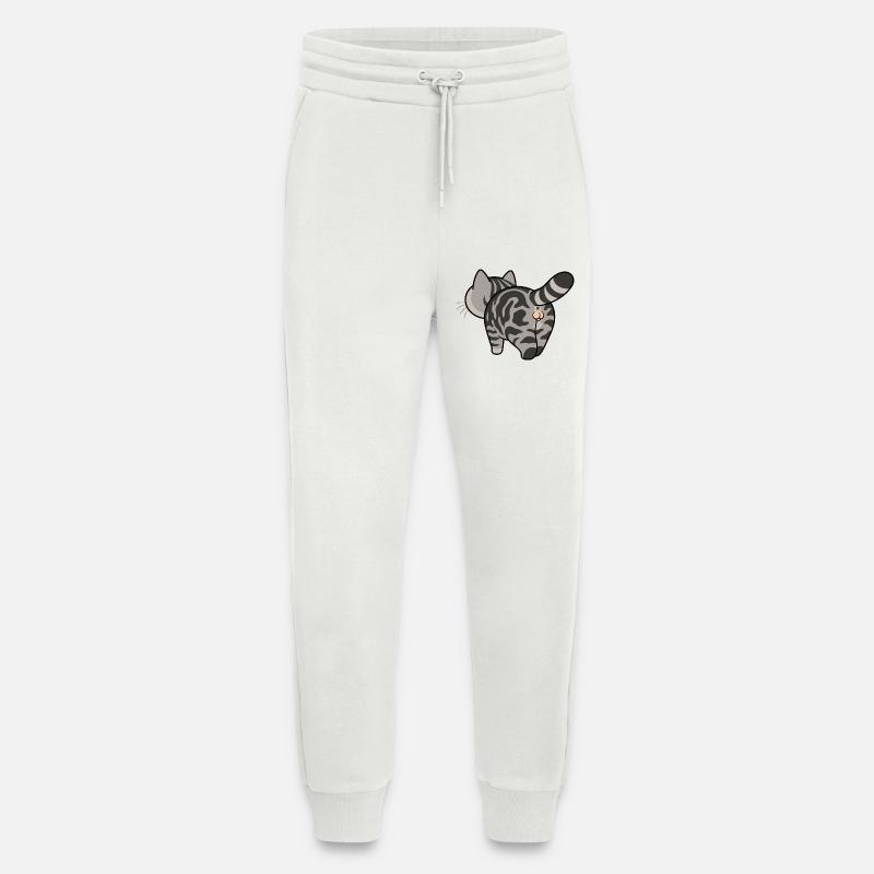 Grau getigerte Cartoonkatze - Jogginghose - made by SPREAD - OFF WHITE