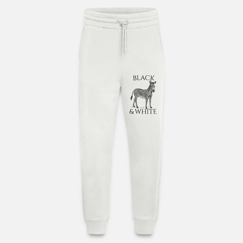 Black & White Vector Zebra – Tierdesign - Jogginghose - made by SPREAD - OFF WHITE