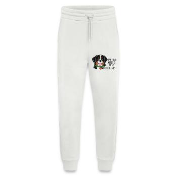 Bernese Mountain Dog Little Berner Therapy Humor - Jogging Pants - made by SPREAD  - OFF WHITE - Front