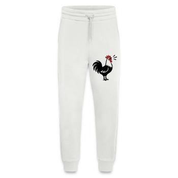 Logo de la ferme Rooster Crows - Pantalon de jogging bio décontracté fabriqué en UE - OFF WHITE - Devant