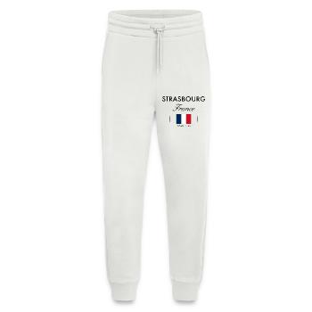 Strasbourg France Coordonnées Souvenir de voyage - Pantalon de jogging bio décontracté fabriqué en UE - OFF WHITE - Devant