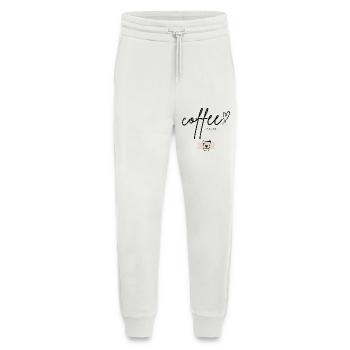 Club de Café | Conception minimaliste du café - Pantalon de jogging bio décontracté fabriqué en UE - OFF WHITE - Devant