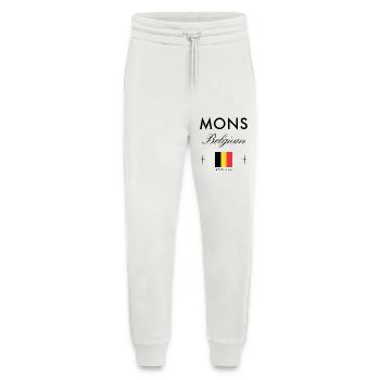 Mons Belgium Coordine le souvenir de voyage - Pantalon de jogging bio décontracté fabriqué en UE - OFF WHITE - Devant