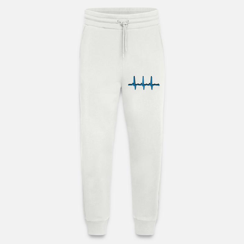 frequenz herzschlag - Jogging Pants - made by SPREAD  - OFF WHITE
