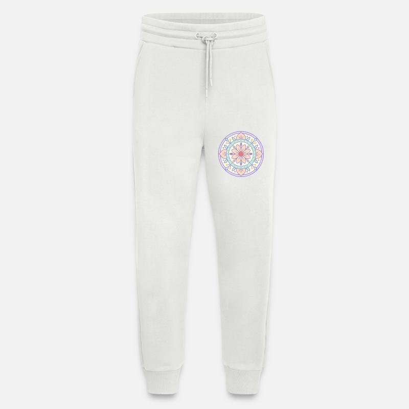 Mandala with risograph effect - Jogging Pants - made by SPREAD  - OFF WHITE