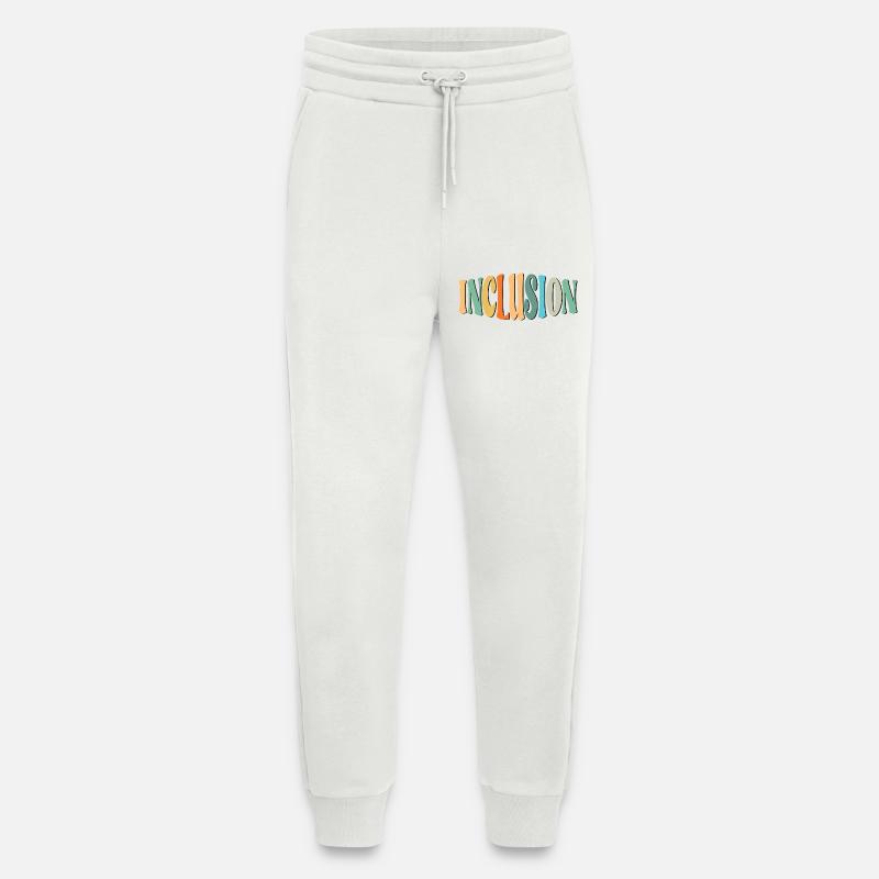 LETTRAGE D’INCLUSION - DIVERSITÉ - ÉGALITÉ - Pantalon de jogging bio décontracté fabriqué en UE - OFF WHITE