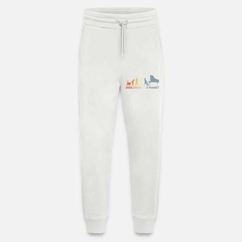 Évolution du piano - Pantalon de jogging bio décontracté fabriqué en UE - OFF WHITE