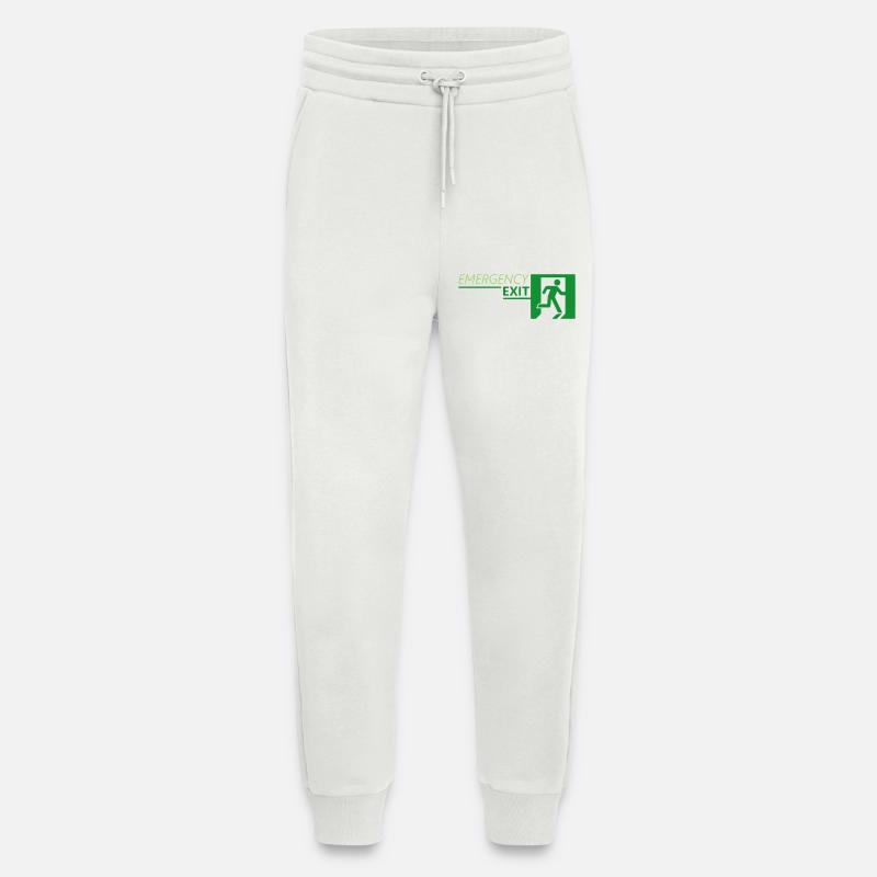 Emergency EXIT Classic Green - Jogging Pants - made by SPREAD  - OFF WHITE