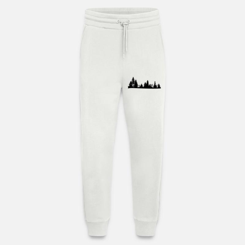 Schwarze Silhouette eines Waldes - Jogginghose - made by SPREAD - OFF WHITE