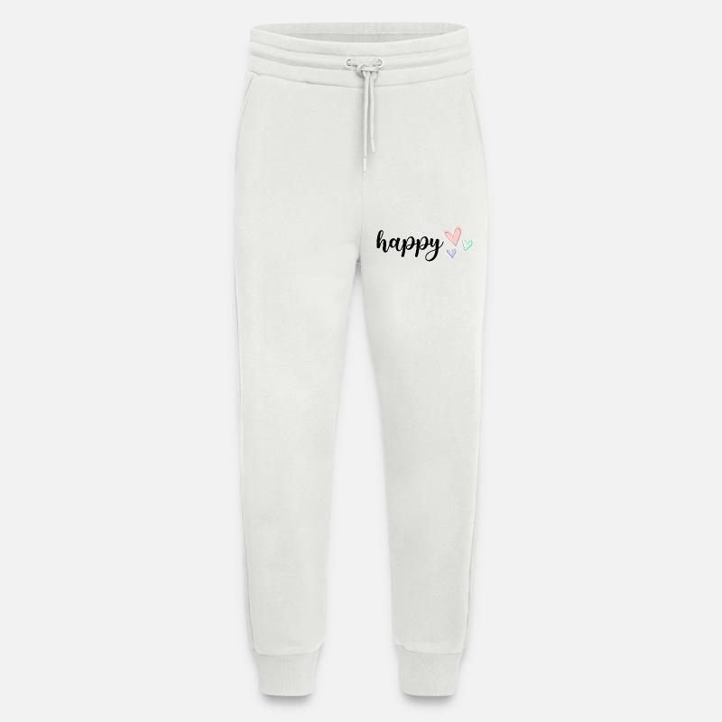 Happy Vibes, Playful Heart Pattern on Pastel - Jogging Pants - made by SPREAD  - OFF WHITE