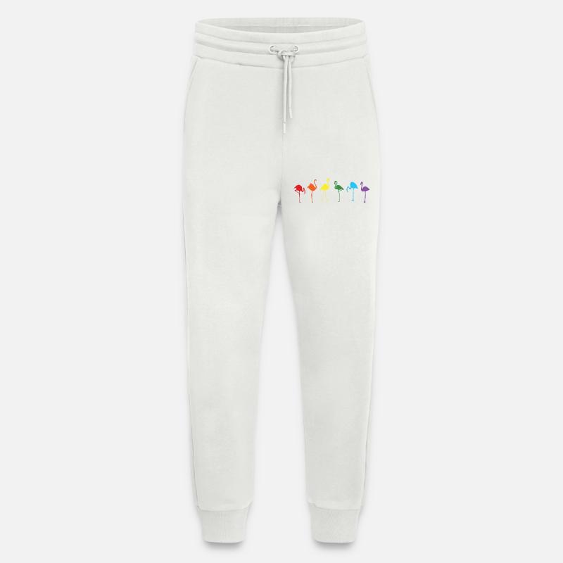 Bunte Flamingo-Silhouetten im Regenbogenfarben - Jogginghose - made by SPREAD - OFF WHITE