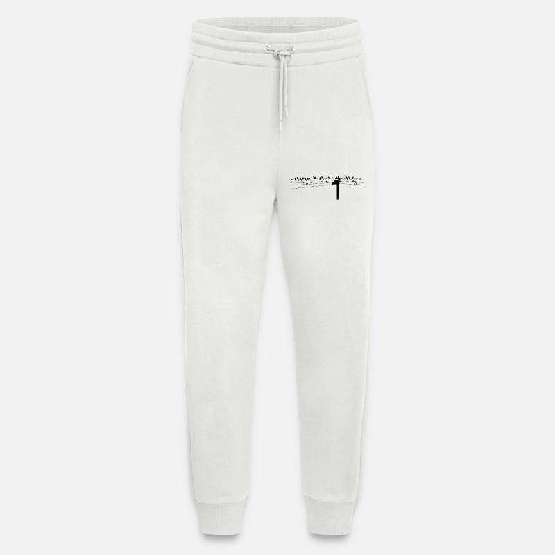 Vögel sitzen gemeinsam auf einer Stromleitung - Jogginghose - made by SPREAD - OFF WHITE