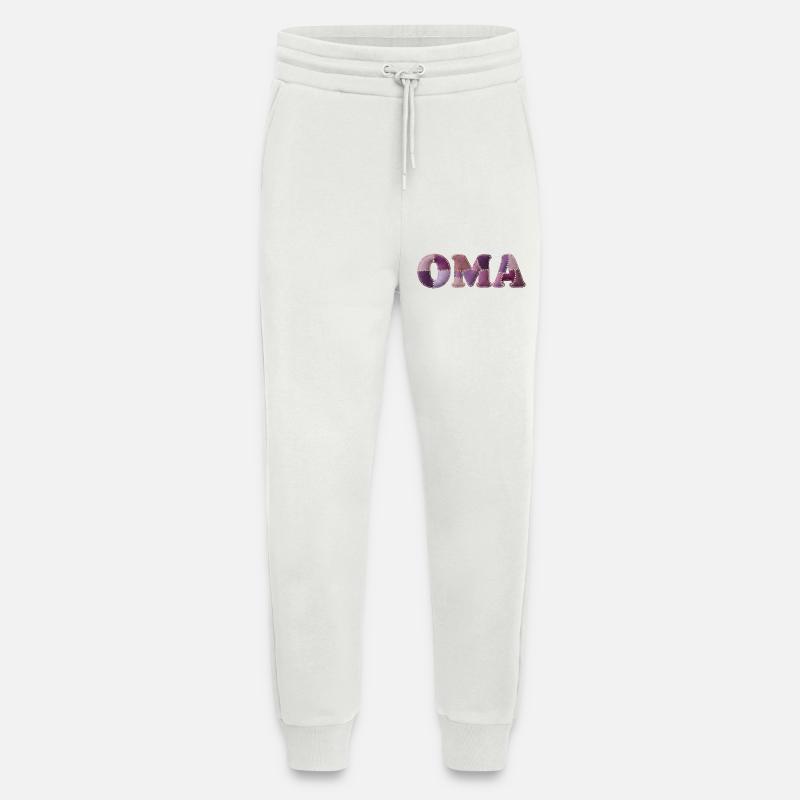 OMA Patchwork Stoff Design Geschenkidee - Jogginghose - made by SPREAD - OFF WHITE