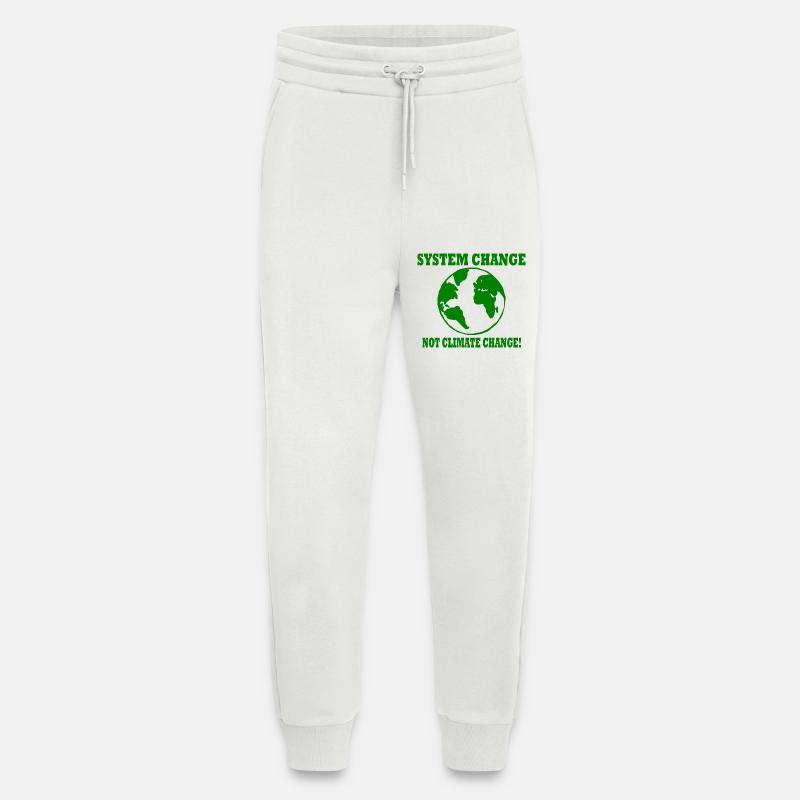 system change not climate change - Jogging Pants - made by SPREAD  - OFF WHITE