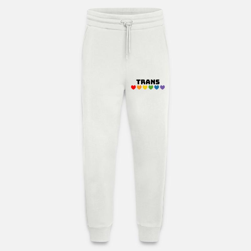 Rainbow heart trans black - Jogging Pants - made by SPREAD  - OFF WHITE