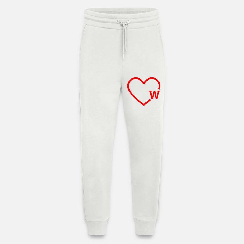 Buchstabe w Rotes Herz - Jogginghose - made by SPREAD - OFF WHITE