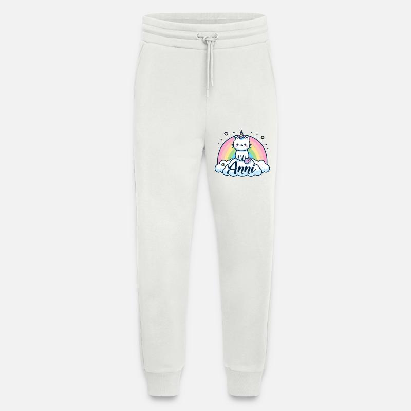 Anni Last name First name Unicorn cat - Jogging Pants - made by SPREAD - OFF WHITE