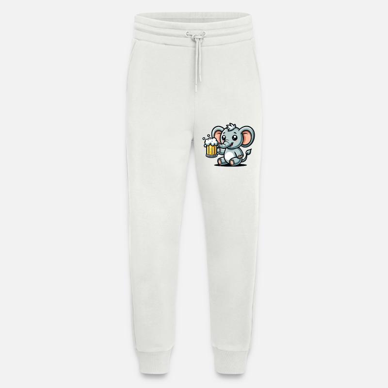 Cute Elephant Drinking Beer - Jogginghose - made by SPREAD - OFF WHITE