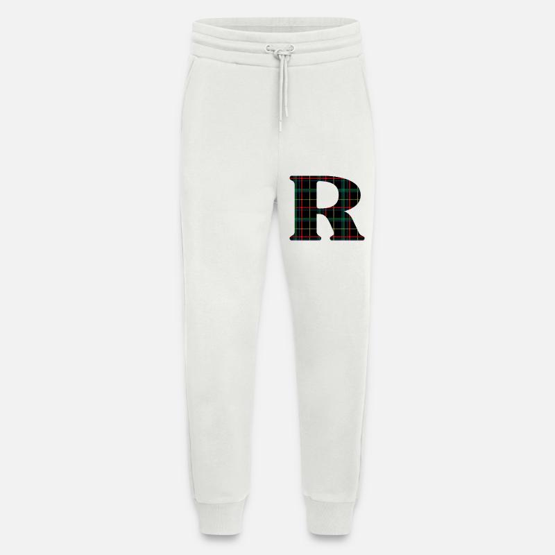 Monogramm r Schottischer Tartan - Jogginghose - made by SPREAD - OFF WHITE