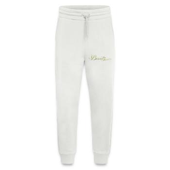 Beauté Lettres, Design de la nature - Pantalon de jogging bio décontracté fabriqué en UE - OFF WHITE - Devant