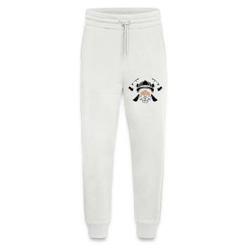 Helmet and respiratory protection with crossed axes Fire brigade - Jogging Pants - made by SPREAD  - OFF WHITE - Front