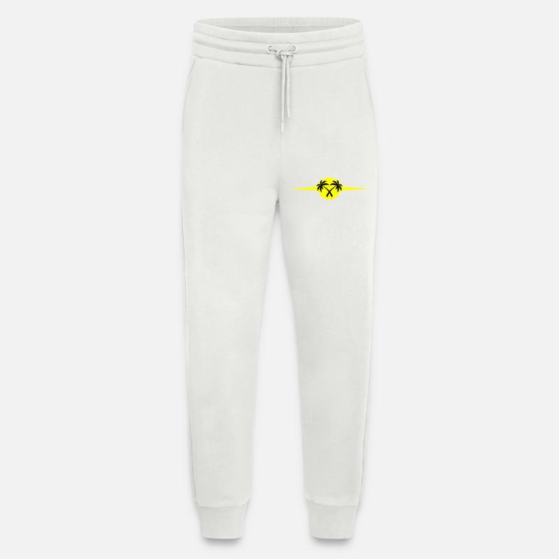 Icône de Palm Trees Beach - Pantalon de jogging bio décontracté fabriqué en UE - OFF WHITE