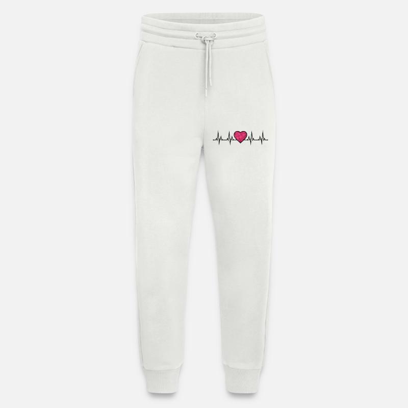 Herzschlag EKG  - Jogginghose - made by SPREAD - OFF WHITE