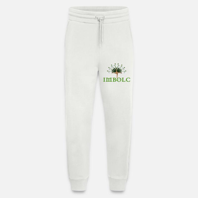 imbolc with snowdrop semicircle - Jogging Pants - made by SPREAD  - OFF WHITE