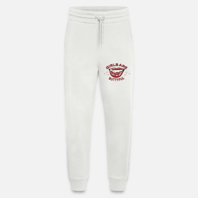 Piger er numser - Organic relaxed joggingbukser made in EU - OFF WHITE