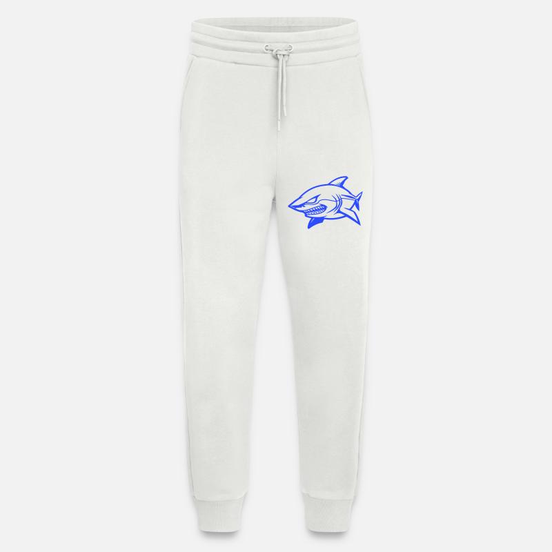 Bande dessinée requin - Pantalon de jogging bio décontracté fabriqué en UE - OFF WHITE