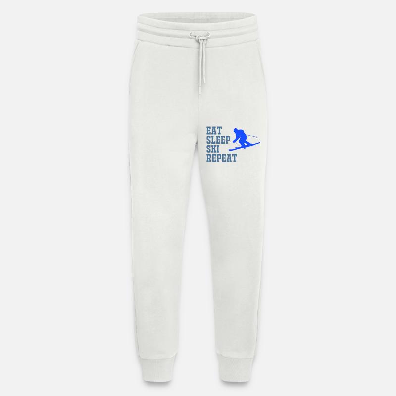 SKIER MANGER DORMIR RÉPÉTER - Pantalon de jogging bio décontracté fabriqué en UE - OFF WHITE