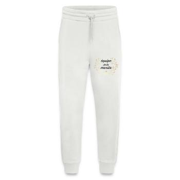 Équipe de la mariée couronne doré - Pantalon de jogging bio décontracté fabriqué en UE - OFF WHITE - Devant