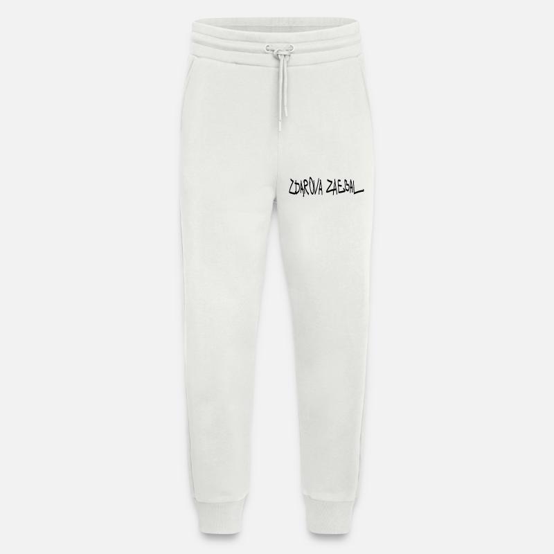 "Zdarova zaebal" (здaрoвa заебал) is a greeting - Jogging Pants - made by SPREAD  - OFF WHITE