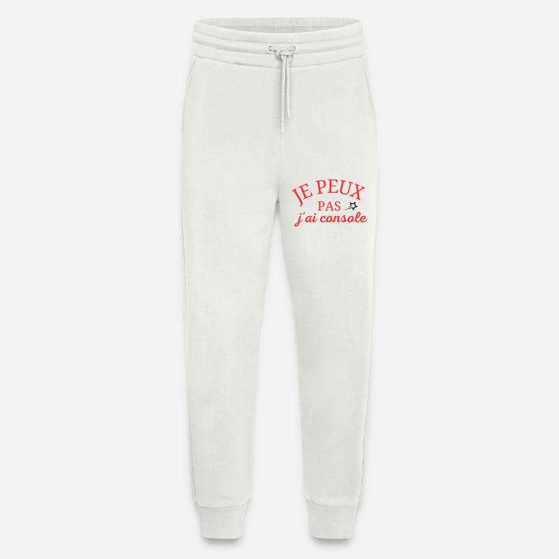 je peux pas j'ai console - Pantalon de jogging bio décontracté fabriqué en UE - OFF WHITE