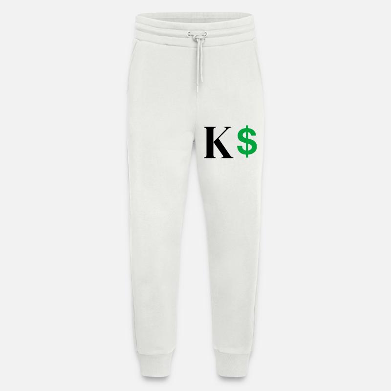 Letter k dollar - Jogging Pants - made by SPREAD  - OFF WHITE