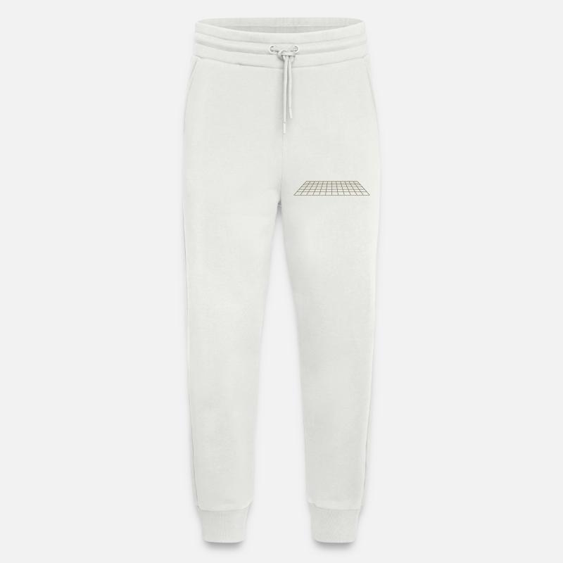 Perspective 3D Synthwave - Pantalon de jogging bio décontracté fabriqué en UE - OFF WHITE