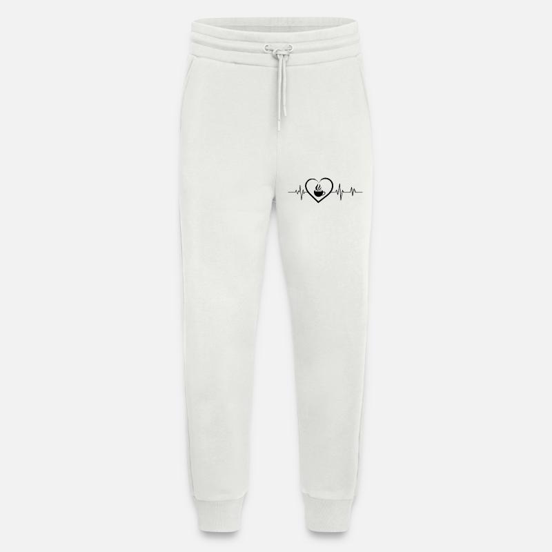 Kaffee-Herzschlag - Jogginghose - made by SPREAD - OFF WHITE