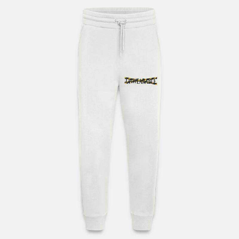 Unwearable – Statement Design with Warning Tape - Jogging Pants - made by SPREAD  - OFF WHITE