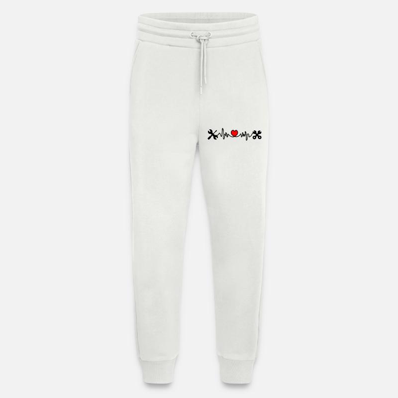 Tools with heart cardiogram - Jogging Pants - made by SPREAD  - OFF WHITE