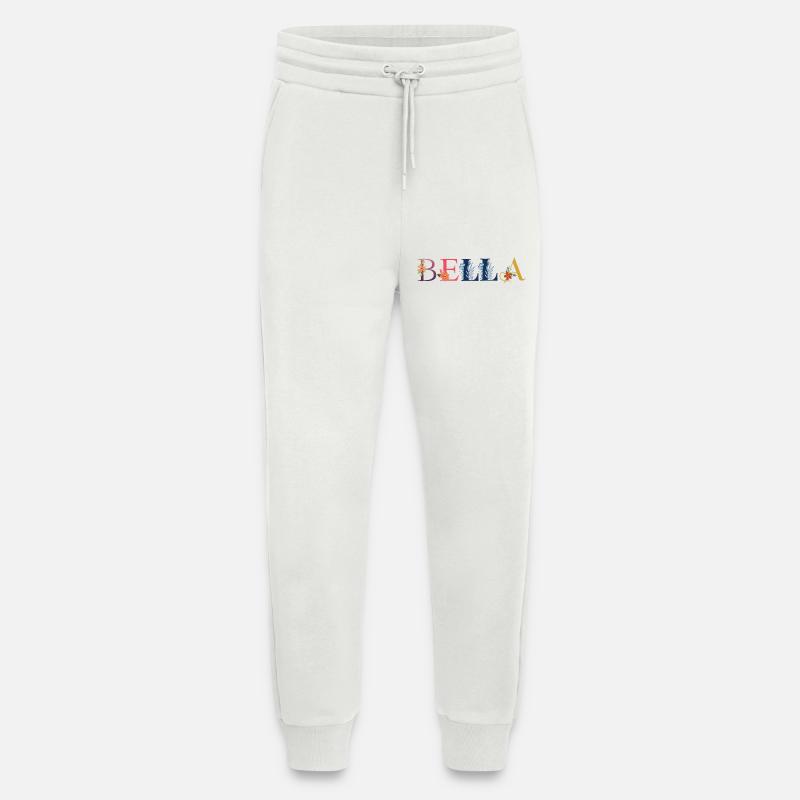 BELLA Name mit Blumen geschmückt - Jogginghose - made by SPREAD - OFF WHITE