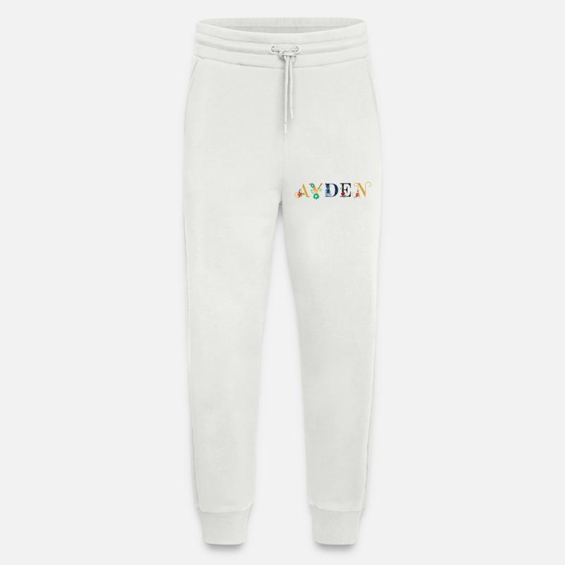 AYDEN Name mit Blumen geschmückt - Jogginghose - made by SPREAD - OFF WHITE