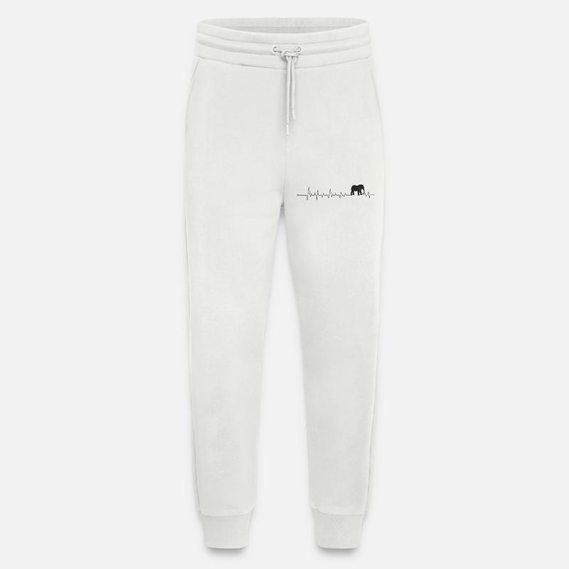 Silhouette d’éléphant : Floraison nocturne - Pantalon de jogging bio décontracté fabriqué en UE - OFF WHITE