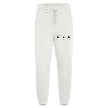 Coeur Trois Coeurs Forme Cercle Amour Symbole - Pantalon de jogging bio décontracté fabriqué en UE - OFF WHITE - Devant