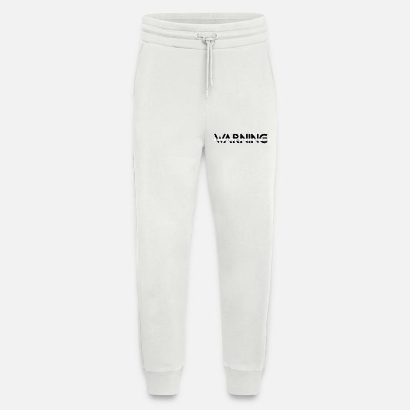 Warning  Funny Bold Statement Design - Jogging Pants - made by SPREAD  - OFF WHITE