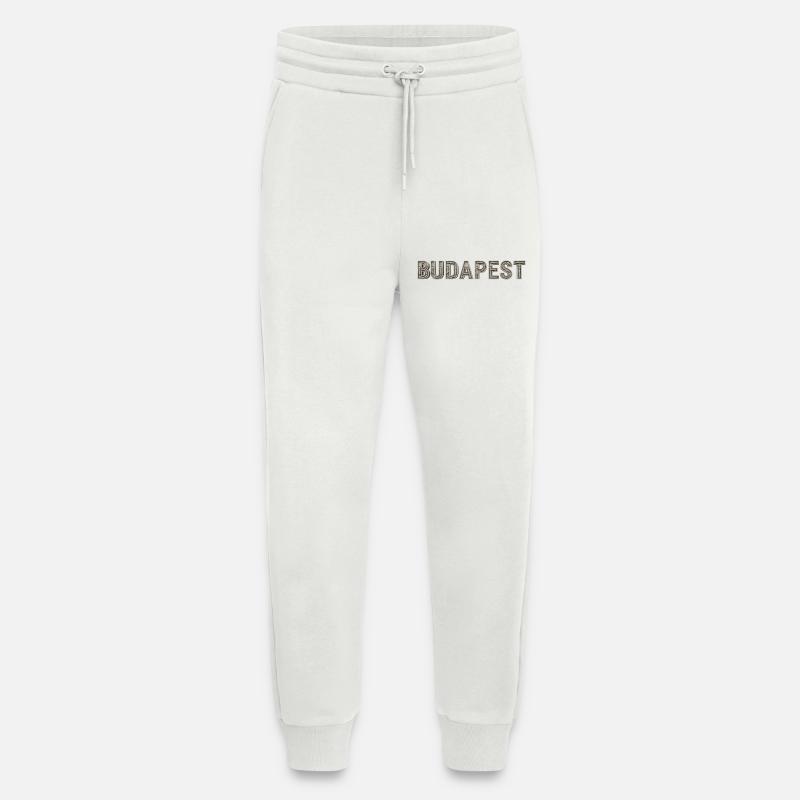 Budapest Architecture Typography - Jogging Pants - made by SPREAD  - OFF WHITE