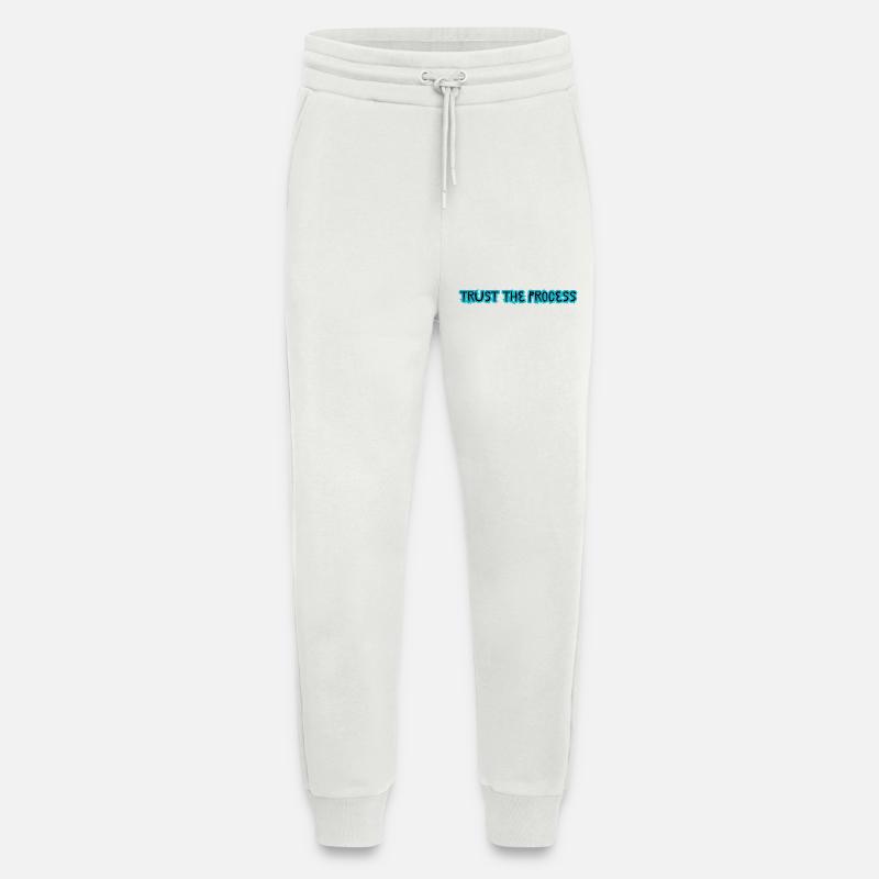 TRUST THE PROCESS conception - Pantalon de jogging bio décontracté fabriqué en UE - OFF WHITE